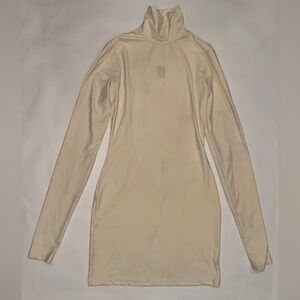 Long Sleeve Beige Dress